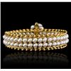 Image 1 : 14KT Yellow Gold Pearl Bangle