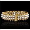 Image 2 : 14KT Yellow Gold Pearl Bangle