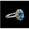 Image 2 : 14KT White Gold 2.86ct Topaz, Citrine and Diamond Ring