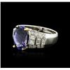 Image 2 : 14KT Two-Tone Gold 3.91ct Tanzanite and Diamond Ring