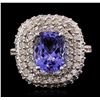 Image 1 : 14KT White Gold 3.26ct Tanzanite and Diamond Ring