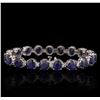 Image 2 : 14KT White Gold 30.21ctw Sapphire and Diamond Bracelet