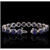 Image 3 : 14KT White Gold 30.21ctw Sapphire and Diamond Bracelet