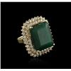 Image 2 : 14KT Yellow Gold GIA Certified 25.52ct Emerald and Diamond Ring