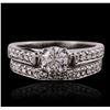 Image 1 : 18KT White Gold 1.13ctw Diamond Wedding Set