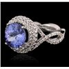 Image 2 : 14KT White Gold 3.51ct Tanzanite and Diamond Ring