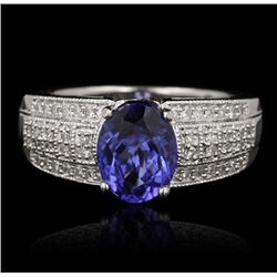 14KT White Gold 2.19ct Tanzanite and Diamond Ring