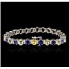 Image 2 : 14KT White Gold 16.52ctw Sapphire and Diamond Bracelet