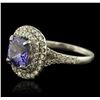 Image 2 : 14KT White Gold 2.99ct Tanzanite and Diamond Ring