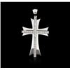 Image 1 : 14KT White Gold 0.57ctw Diamond Cross Pendant
