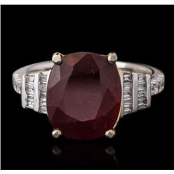 14KT Two-Tone Gold 6.28ct Ruby and Diamond Ring