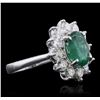 Image 2 : 14KT White Gold 2.10ct Emerald and Diamond Ring