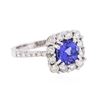 Image 2 : 14KT White Gold 1.41ct Tanzanite and Diamond Ring