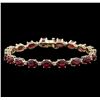 Image 1 : 14KT Yellow Gold 22.57ctw Ruby and Diamond Bracelet