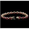 Image 3 : 14KT Yellow Gold 22.57ctw Ruby and Diamond Bracelet