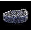 Image 2 : 18KT White Gold 88.40ctw Sapphire and Diamond Bracelet