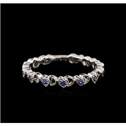 18KT White Gold 0.10ctw Sapphire and Diamond Ring