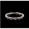Image 1 : 18KT White Gold 0.10ctw Sapphire and Diamond Ring
