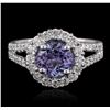 Image 1 : 14KT White Gold 1.63ct Tanzanite and Diamond Ring