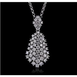 14KT White Gold 5.96ctw Diamond Pendant With Chain