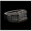 Image 2 : 14KT Black Gold 2.40ctw Black Diamond Ring
