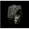 Image 3 : 14KT Black Gold 2.40ctw Black Diamond Ring