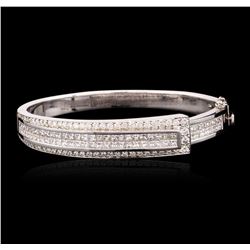 18KT White Gold 6.47ctw Diamond Bangle Bracelet