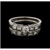 Image 1 : 1.45ctw Diamond Wedding Ring Set - Platinum