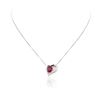 Image 1 : 14KT White Gold GIA Certified 2.83ct Ruby and Diamond Pendant With Chain