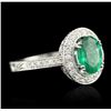 Image 2 : 14KT White Gold 1.53ct Emerald & Diamond Ring