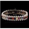 Image 1 : 14KT White Gold 20.08ctw Multi Gemstone and Diamond Bracelet