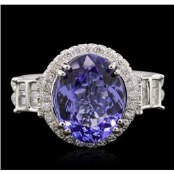 14KT White Gold 4.24ct Tanzanite and Diamond Ring