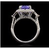 Image 3 : 14KT White Gold 4.24ct Tanzanite and Diamond Ring