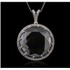 Image 1 : 14KT White Gold 127.94ct Black and White Diamond Pendant With Chain