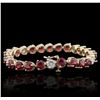 Image 2 : 14KT Yellow Gold 18.27ctw Ruby and Diamond Bracelet