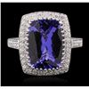 Image 1 : 14KT White Gold 5.95ct Tanzanite and Diamond Ring