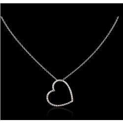 14KT White Gold 0.20ctw Diamond Heart Pendant With Chain