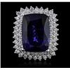 Image 1 : 14KT White Gold GIA Certified 27.79ct Tanzanite and Diamond Ring