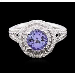 14KT White Gold 1.43ct Tanzanite and Diamond Ring
