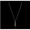 Image 2 : 14KT Yellow Gold 0.10ctw Sapphire and Diamond Pendant With Chain