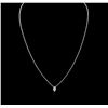 Image 2 : 14KT White Gold 0.25ct Diamond Solitaire Necklace