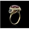 Image 3 : 14KT Yellow Gold 6.79ct Ruby, Sapphire and Diamond Ring