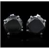 Image 1 : 14KT White Gold 5.50ctw Black Diamond Earrings