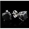 Image 2 : 14KT White Gold 5.50ctw Black Diamond Earrings