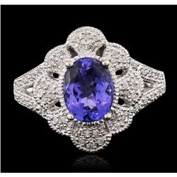 14KT White Gold 1.44ct Tanzanite and Diamond Ring