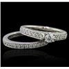 Image 3 : 18KT White Gold 0.67ctw Diamond Ring Wedding Set