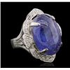 Image 2 : 14KT White Gold 13.23ct Tanzanite and Diamond Ring