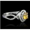 Image 2 : 14KT White Gold 0.81ct Citrine and Diamond Ring