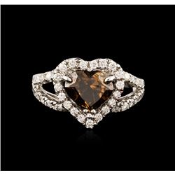 18KT White Gold GIA Certified 2.69ctw Fancy Brown Diamond Ring