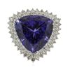 Image 1 : 14KT White Gold GIA Certified 28.96ct Tanzanite and Diamond Ring